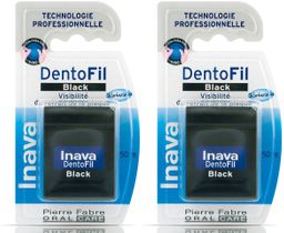 Inava® DentoFil Noir - Fil dentaire ciré avec chlorhexidine
