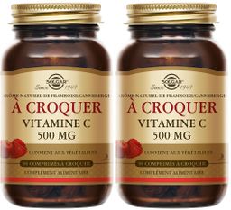 SOLGAR Vitamine C 500 mg à croquer - Framboise/Cranberry - Défenses immunitaires