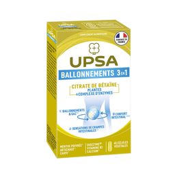 UPSA BALLONNEMENT 3 en 1 Made in France (40 gélules végétales)