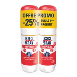 INSECT ECRAN - Anti-moustiques Tropiques - Spray répulsif peau - protection contre les piqûres de moustiques - Paludisme - Tropiques - 75 ml Lot de 2 -25%