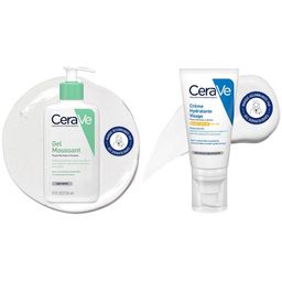 Set Gel Moussant visage pour les peaux normales à grasses + CERAVE Crème Hydratante Visage SPF 30 pour les peaux normales à sèches