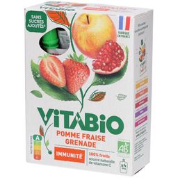 VITABIO gourde de fruits Pomme Fraise Grenade 4x100g