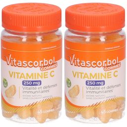 VITASCORBOL - GOMMES 250 - Complément alimentaire à base de Vitamine C 250 mg - Vitalité et défenses immunitaires1 - Ingrédients Vegan - 45 Gommes
