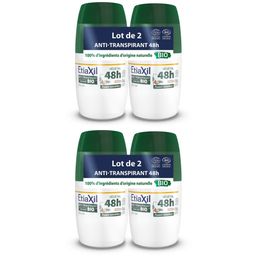 ETIAXIL - Déodorant Anti-transpirant Végétal - Transpiration Modérée - Certifié Bio - Aisselles - 48h - Parfum Coco - Roll On - 50 ml - Lot de 2