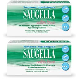 Saugella - Cotton Touch - Tampons Hygiéniques sans Applicateur - Flux Normaux - 100% Coton - Hypoallergéniques, Confort et Sécurité - Enrichis en Thymol et en Huile d'Amande Douce - Pack de 16