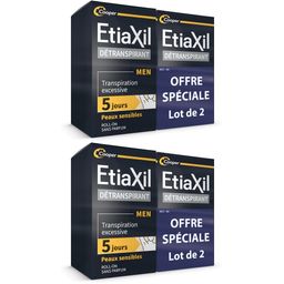 ETIAXIL - Déodorant Détranspirant - Traitement Transpiration Excessive - Aisselles - HOMME - Peaux Sensibles - 15 ml - Lot de 2