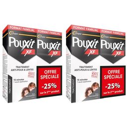 POUXIT - Extra Fort - Lotion - Traitement anti-poux et lentes - Agit en 1 seule application de 15 minutes (1) - Traitement du cuir chevelu - Lot de 2x200 ml -25% sur le second flacon
