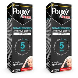 POUXIT - Flash - Shampooing anti-poux et lentes - Agit en 1 application de 5 minutes seulement1 - Traitement du cuir chevelu - 100 ml