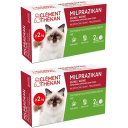 Clement Thekan Milprazikan Traitement Des Vers Plats Et Ronds Chat 2 Comprimés