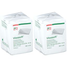 Vliwasoft® Compresse nontissé 7.5 x 7.5 cm 4 plis