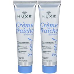 Nuxe Crème fraîche de beauté® 3-en-1, Crème Hydratante 48h, Lait Démaquillant, Masque Repulpant
