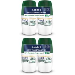 ETIAXIL - Déodorant Anti-transpirant Végétal - Transpiration Modérée - Certifié BIO - Aisselles - 48h - Parfum Thé vert - Roll On - 50 ml - Lot de 2