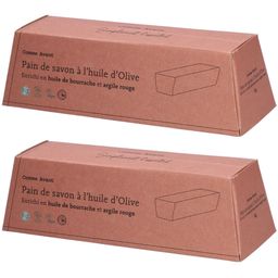 COMME AVANT Pain de savon à huile d'Olive - Enrichi en Huile de bourrache et argile rouge