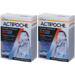 ACTIPOCHE - Coussin thermique - Thermothérapie - Mal de tête, sécheresse oculaire - Masque Yeux et tempes - Microbilles - 1 unité