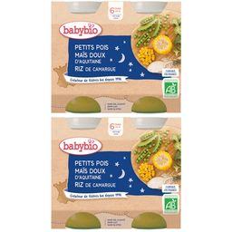 BABYBIO Petit pot Petits pois, Maïs doux d'Aquitaine, Riz de Camargue