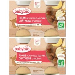 BABYBIO Petits pots Pommes de Nouvelle-Aquitaine et Châtaigne d'Ardèche