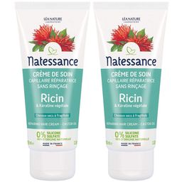 Natessance Crème Soin Sans Rinçage Ricin et Kératine Végétale Cheveux Abîmés