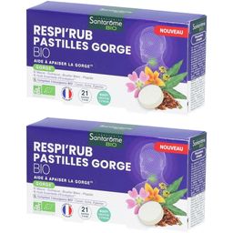 Santarome Respi'Rub Pastilles Gorge Bio Goût Menthe Citron