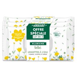 Klorane Bébé Lingettes Nettoyantes Douces