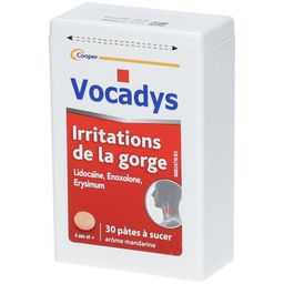 VOCADYS - Irritations de la gorge - Lidocaîne - 30 pâtes à sucer