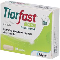 TIORFAST 100mg - Diarrhées passagères (aiguës) chez l'adulte - 10 gélules