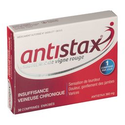 ANTISTAX 360 mg insuffisance veineuse chronique, jambes lourdes - vigne rouge - boite 30 comprimés