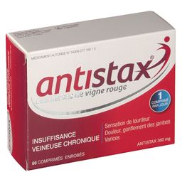 ANTISTAX 360 mg insuffisance veineuse chronique, jambes lourdes - vigne rouge - boite 60 comprimés