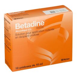 Bétadine - Alcoolique 5% - Solution pour application cutanée en récipient unidose - Voie cutanée - Unidoses - 10x10ml