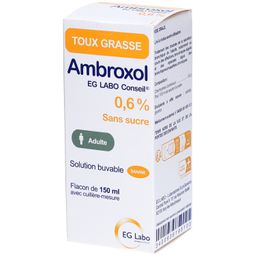 AMBROXOL EG LABO CONSEIL 0,6%, solution buvable pour affections bronchiques - Flacon 150 ml