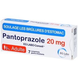 PANTOPRAZOLE EG LABO CONSEIL 20 mg pour reflux et remontées acides - Boîte 7 comprimés