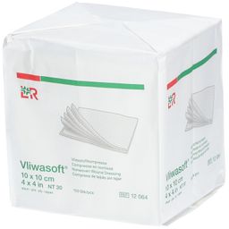 Vliwasoft® Compresse nontissé non stérile 4 plis 10 x 10 cm