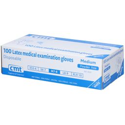 CMT® Gant latex Blanc sans poudre Medium