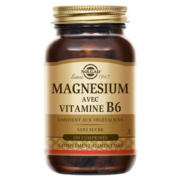 Solgar Magnésium avec Vitamine B6 - Réduction de la fatigue - Energie - Sommeil - 100 comprimés
