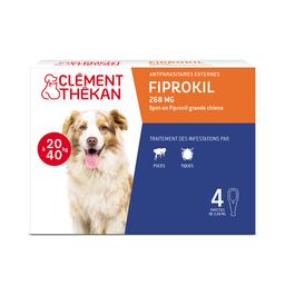 Clement Thekan Anti-Puces Anti-Tiques Chien 20-40kg  4 Pipettes