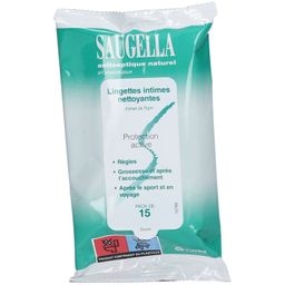 SAUGELLA Antiseptique Naturel Ligne Verte Lingettes Intimes nettoyantes