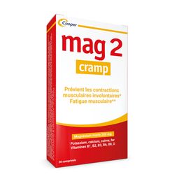 MAG 2 Cramp à base de magnésium marin, calcium, fer, potassium, cuivre - complément alimentaire - 30 comprimés