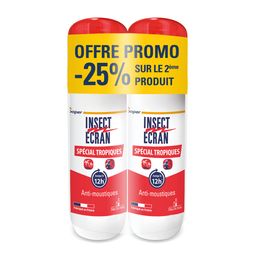 INSECT ECRAN -SPECIAL TROPIQUES- Anti-moustiques - Spray répulsif peau - protection contre les piqûres de moustiques - Paludisme Lot de 2