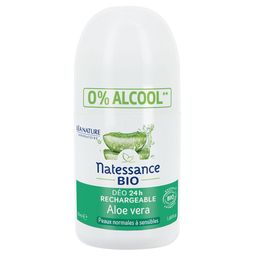 Natessance Déodorant Roll-On Aloe Vera Bio Sans Alcool ni Sels d’Aluminium