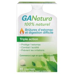 GANatura 100% Naturel Brûlures d'estomac et digestion difficile - 45 Comprimés