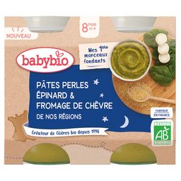 Babybio PÂTES PERLES EPINARD & FROMAGE DE CHÈVRE DE NOS RÉGIONS dès 8 mois