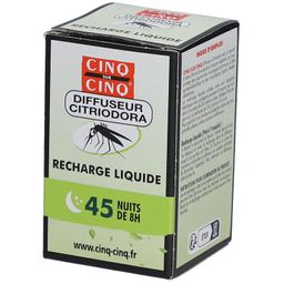 Recharge Diffuseur Electrique Anti-Moustiques Citriodora - Actif d'Origine Végétale Cinq sur Cinq