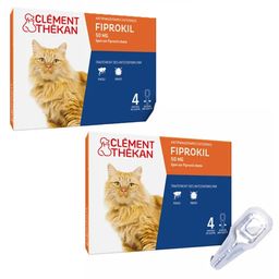 Clement Thekan Anti-Puces Anti-Tiques Chats 1kg et +  4 Pipettes