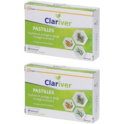 CLARIVER - Pastilles - Hydrate et protège la gorge - Soulage la douleur - Goût orange et menthe - 20 pastilles