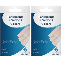 GILBERT PANSEMENTS UNIVERSELS - Pansement adhésif, prédécoupé, microaéré, souple - bt 40