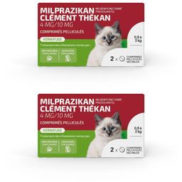 Clement Thekan Milprazikan Traitement Des Vers Plats Et Ronds Chaton 2 Comprimés
