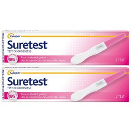 SURETEST - Test de grossesse - Pour un résultat précis dès le premier jour de retard des règles - Autotest - Boîte de 1 test