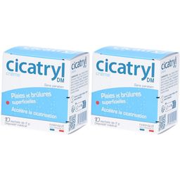 CICATRYL DM crème 10x2g, plaies et écorchures superficielles, accélère la cicatrisation, sans paraben. Dès 2 ans. Dispositif médical.
