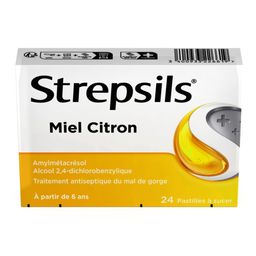 Strepsils Miel Citron - Traitement Antiseptique du Mal de Gorge - À partir de 6 ans