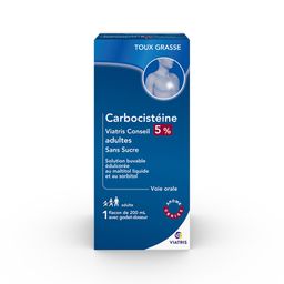 CARBOCISTEINE VIATRIS CONSEIL 5% ADULTE SANS SUCRE SIROP