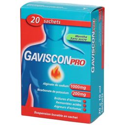 GavisconPRO Menthe Sans Sucre - Suspension Buvable en Sachet